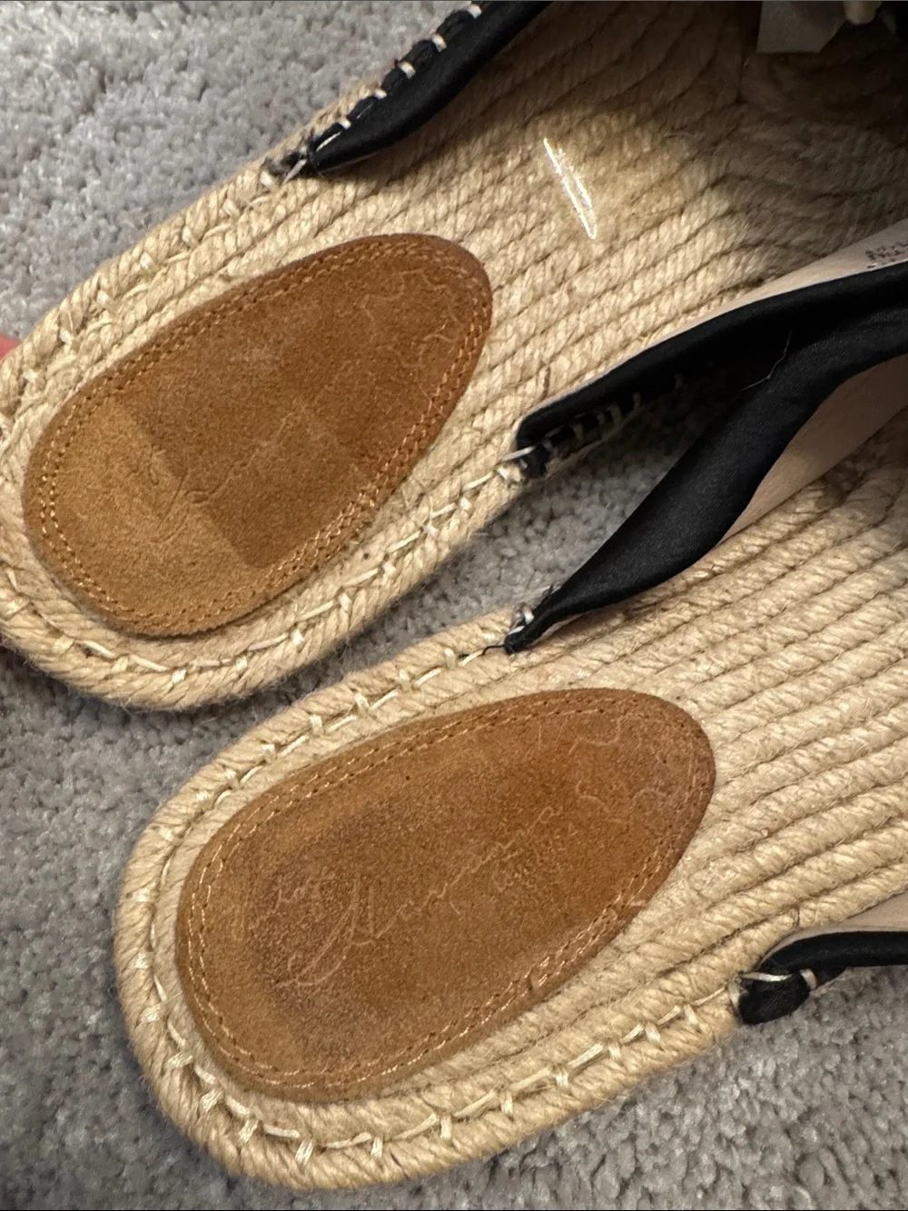 Vintage Havana Black Satin Elle Espadrille Slip on Slides Sz 10 NWOT